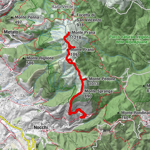 Torcigliano-m.te Spranga-m.te Pedone-m.te Prano-m.te Prana