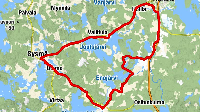 Sysmä - Hartola -Rundkurs