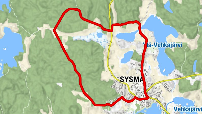 Trekkingradroute Sysmä - Pärnistö - Järvenpääntie - Sysmä