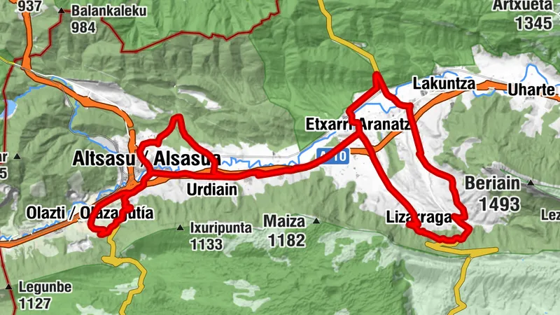 Sakanako Itzulia - Camping Arbizu Route 1