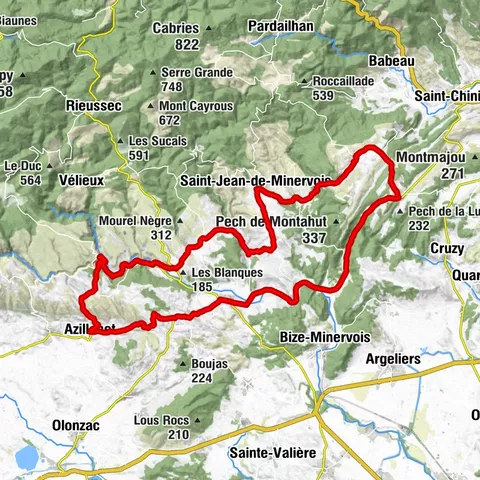 FAHRRADROUNDE NR. 6 - DAS WEINBAUGEBIET VON MINERVOIS UND SAINT-CHINIAN