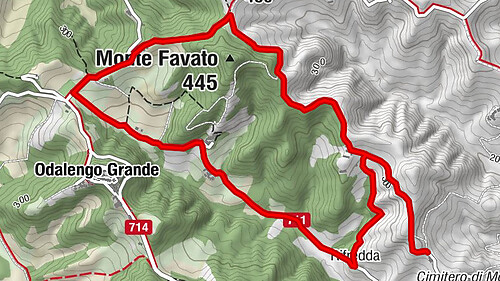 Sentiero giro del Monte Favato - sentiero 711 in camminata