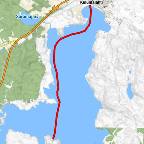 Kuluntalahti - Rehjansaari Paddelroute 8/16 km, Kajaani