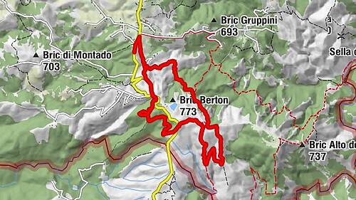 Sentiero anello di Bric Berton - Sentiero 536 in mountain bike