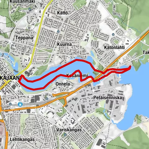 Vom Paddelstall Kuurna bis zum Marktplatz 6 km, Kajaani