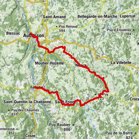 D'Aubusson à Felletin par le GR ®4/ GR®46 et le GR® 89 en écomobilité