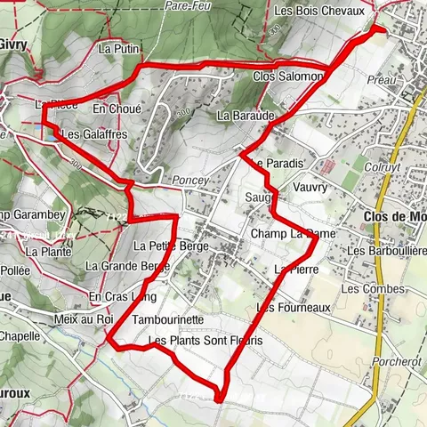Balade verte à Poncey vignes, clos et cadoles