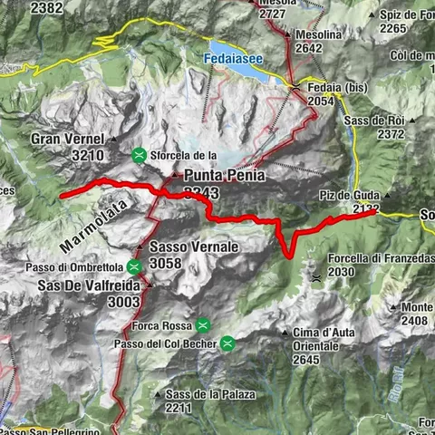 Friedensweg: vom Rifugio Contrin zur Malga Ciapela