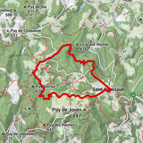 Mountainbike-Strecke Nr. 2 - Saint Goussaud
