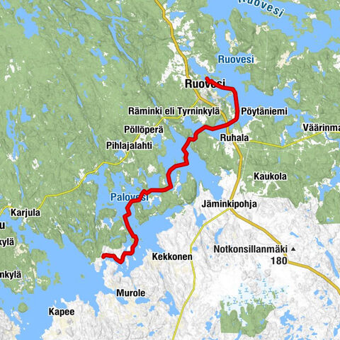 Melontareitti Ruovesi kirkonkylä - Muroleen kanava