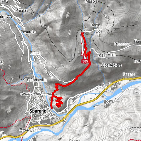 SPARONE Der alte Fußweg von Frachiamo und die Rocca di Sparone