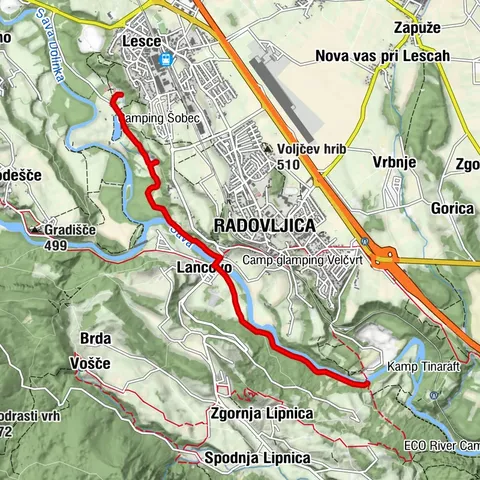 Der Sava-Flussweg