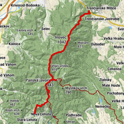 Jarky - Inovec - Panská javorina - Penzión Bezovec