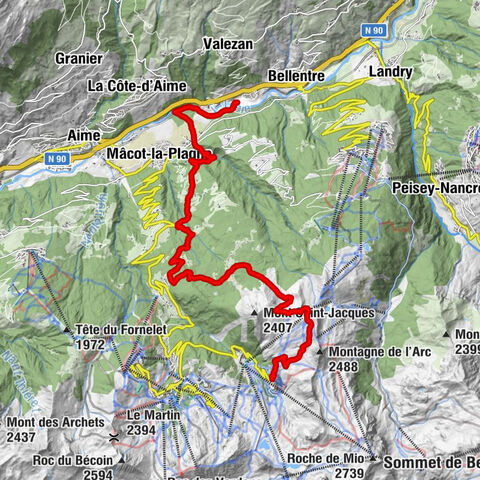 Chalet de l'Arpette - Col de l'Arpette - Tête des Arpettes - Mâcot-la-Plagne