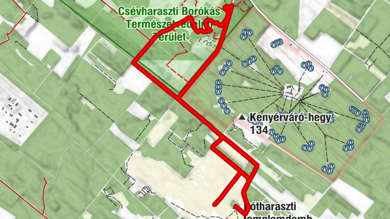 Csévharaszt - Kerek-tisztás - Pótharaszti templomdomb - gótikus középkori templomrom