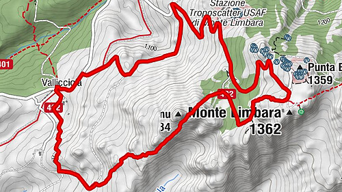 Vallicciola - Punta Gjucantinu - Punta Sa Berritta - Monte Limbara