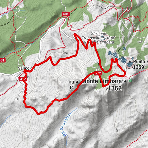 Vallicciola - Punta Gjucantinu - Punta Sa Berritta - Monte Limbara