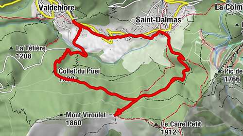 Circuit Valdebore - Col de la Medleine - St. Dalmas - Valdebore, Provence-Alpes-Côte d'Azur/Frankreich