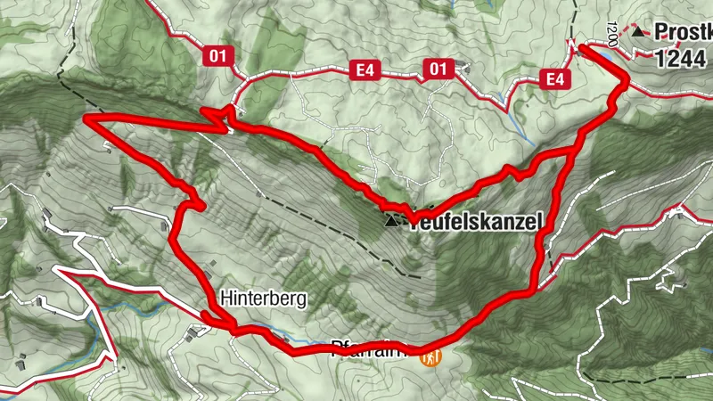 Pfarralm - Feistötzalm - Prostalm - Teufelsgasse