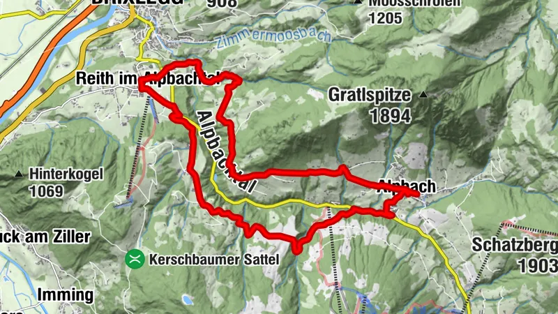 Alpbach - Hygna - Reith i. A. - Alpbach - kleine Rennradrunde/Congress Centrum