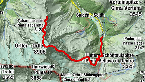 Ortler über Hintergrat (vom Tal)