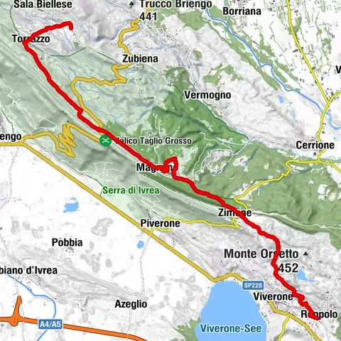 Oropa della Serra-Weg | Etappe 2 Roppolo-Sala Biellese
