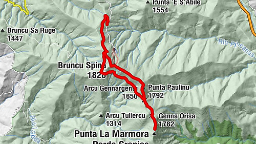Dèsulu/Desulo - Bruncu Spina - Punta Paulinu - Punta della Croce