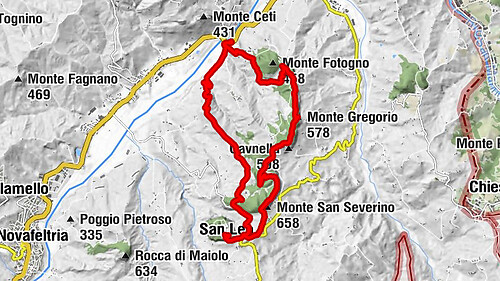 Ponte Santa Maria Maddalena - Gavnella - Monte San Severino - San Leo