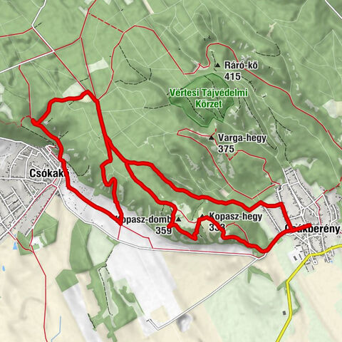 Csákberény - Kopasz-hegy - Kopasz-domb - Csókakő