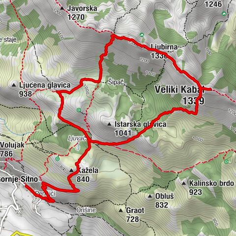 Gornje Sitno - Ljubirna - Veliki Kabal - Planinarski dom Umberto Girometta