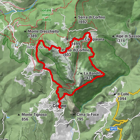 Corfino - Campaiana - Pania di Corfino - Rifugio Isera