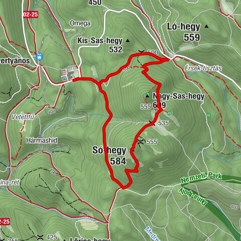 Nagybörzsöny - Só-hegy - Nagy-Sas-hegy - Keselyűs-orom