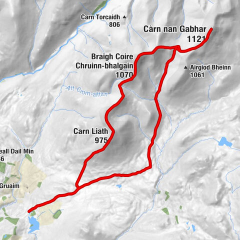 Perth and Kinross - Carn Liath - Braigh Coire Chruinn-bhalgain - Càrn nan Gabhar