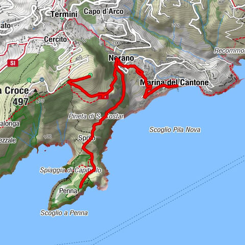 Marina del Cantone - Nerano - Chiesa di San Costanzo - Monte San Costanzo