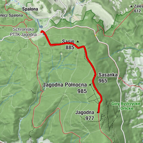 Schronisko PTTK Jagodna - Sasanka - Jagodna Północna - Jagodna