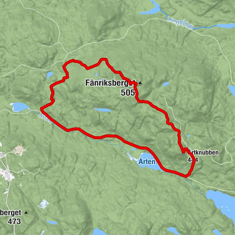 Ärtknubben - Fänriksberget - Flymyrsstugan - Leksands kommun