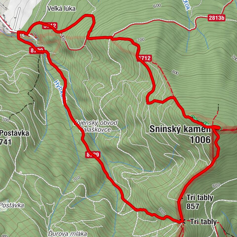 Valaškovce-Sever - Sninský kameň - Tri tably - Remetské Hámre