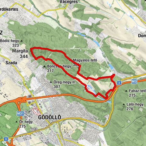 Szada - Margita - Magyalos-tető - Gödöllő