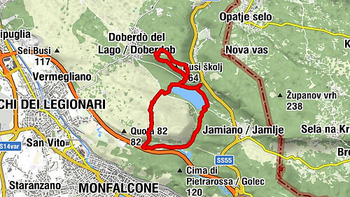 Rundweg um das Naturschutzgebiet des Doberdò-Sees und Pietrarossa