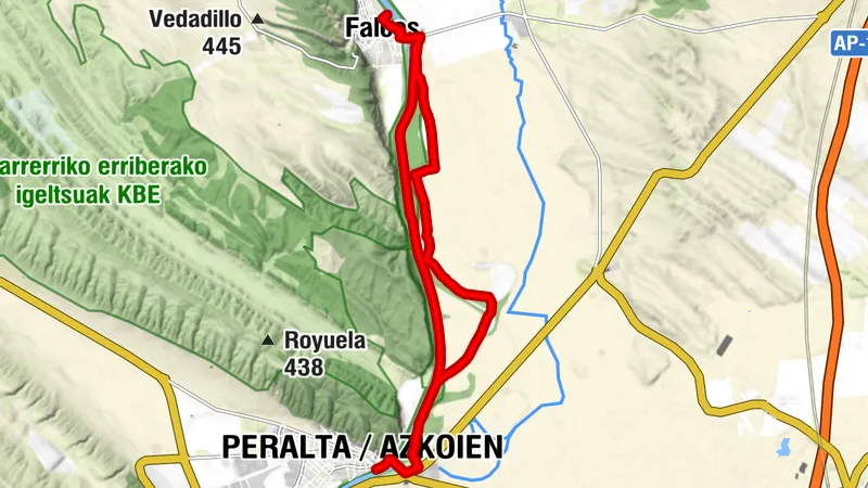 Falces - Peralta - Funes - Marcilla. Nerz Gebiet
