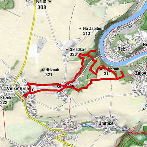 U Tlusťocha - Velké Přílepy - Řivnáč - Stříbrník