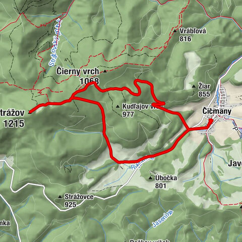 Javorina - Čičmany - Kaplnka Panny Márie - Strážov
