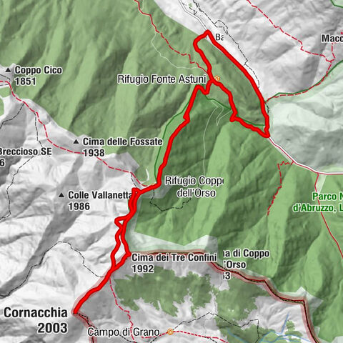 Madonna della Lanna - Rifugio Coppo dell'Orso - Cima dei Tre Confini - Monte Cornacchia