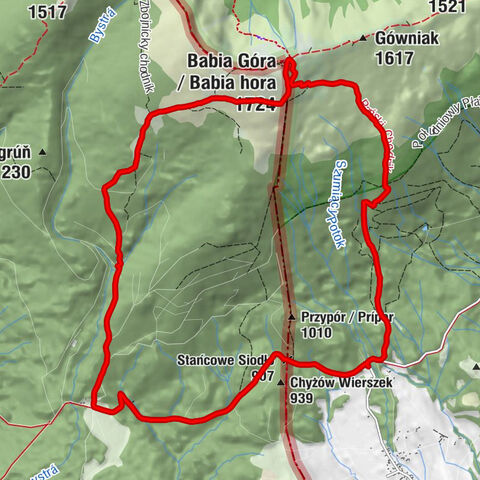 Stańcowa - Babia Góra / Babia hora - Rozhľadňa Šťaviny - Stańcowe Siodło