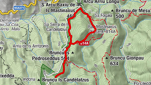 Sa Coa de Is Mastinaxus - S'Atziada de Is Candelatzus - Bruncu Sa Scala de Is Cerbus - S'Arcu Baxiu de Is Mastinaxus