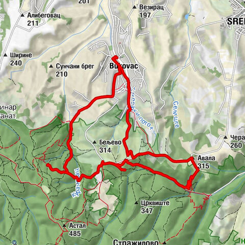 Буковац - Стражилово - Авала - Средњи чот