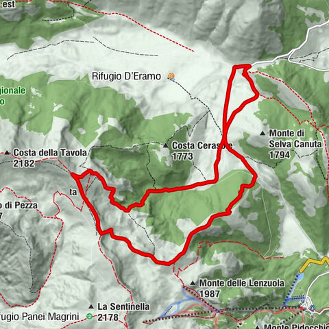 Vado di Pezza - Anticima del Costone della Cerasa - Vado del Ceraso - Rifugio del Lupo