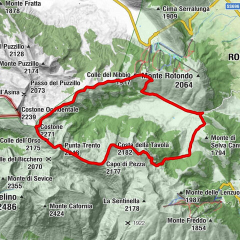 Vado di Pezza - Costa della Tavola - Punta Trento - Costone