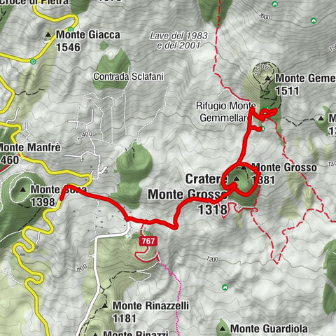 Nicolosi - Rifugio Monte Grosso - Monte Grosso - Cratere Monte Grosso