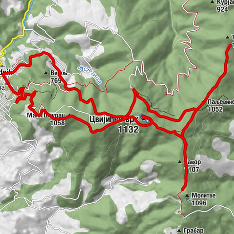 Мали рај - Средњи Штурац - Цвијићев врх - Рудник